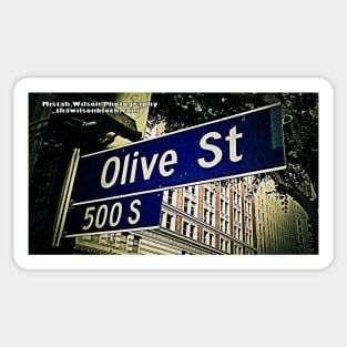 Olive Street, Los Angeles, California by Mistah Wilson Sticker